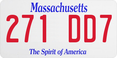 MA license plate 271DD7