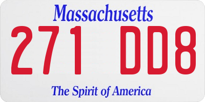 MA license plate 271DD8