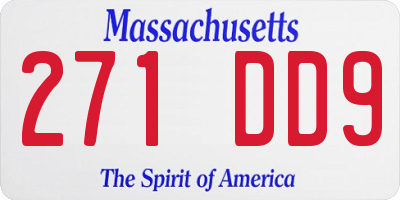 MA license plate 271DD9