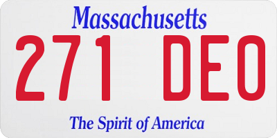 MA license plate 271DE0