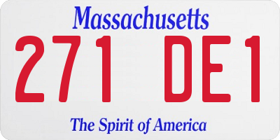 MA license plate 271DE1