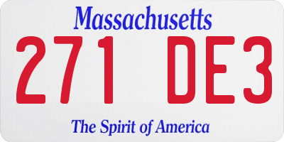 MA license plate 271DE3