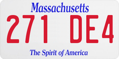 MA license plate 271DE4