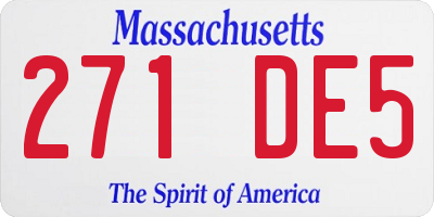 MA license plate 271DE5