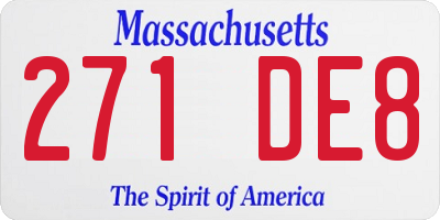 MA license plate 271DE8