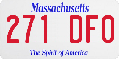 MA license plate 271DF0