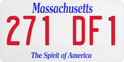 MA license plate 271DF1