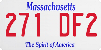MA license plate 271DF2