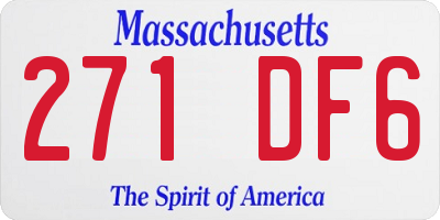 MA license plate 271DF6
