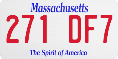 MA license plate 271DF7