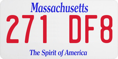 MA license plate 271DF8