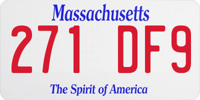MA license plate 271DF9