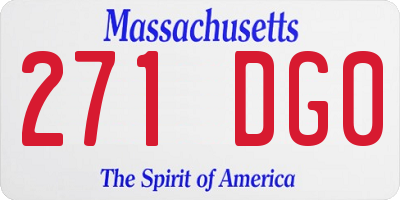 MA license plate 271DG0