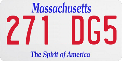 MA license plate 271DG5