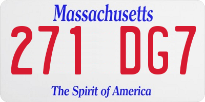 MA license plate 271DG7