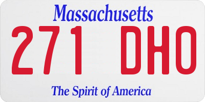 MA license plate 271DH0
