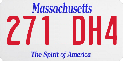MA license plate 271DH4