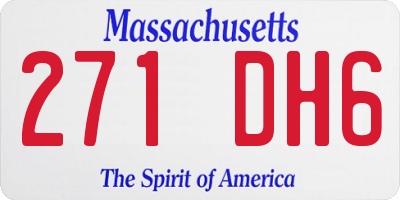 MA license plate 271DH6