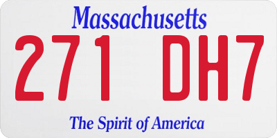 MA license plate 271DH7