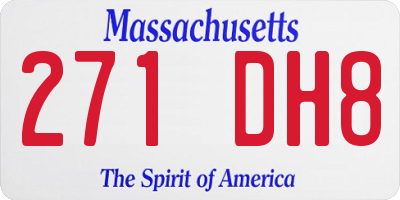 MA license plate 271DH8