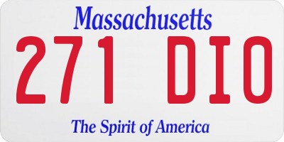 MA license plate 271DI0