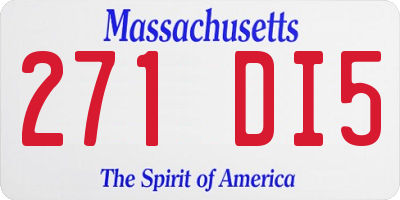 MA license plate 271DI5