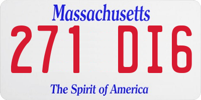 MA license plate 271DI6