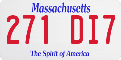 MA license plate 271DI7