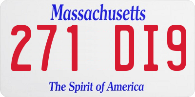 MA license plate 271DI9