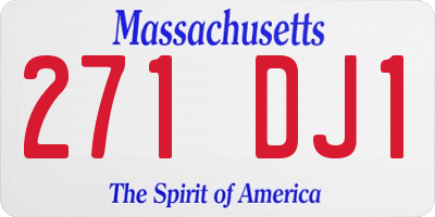 MA license plate 271DJ1