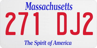 MA license plate 271DJ2