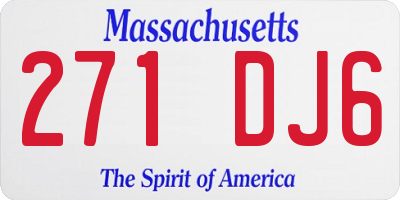 MA license plate 271DJ6