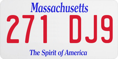 MA license plate 271DJ9