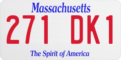 MA license plate 271DK1
