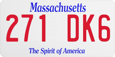 MA license plate 271DK6