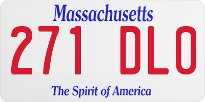 MA license plate 271DL0