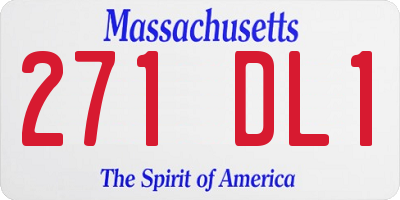 MA license plate 271DL1