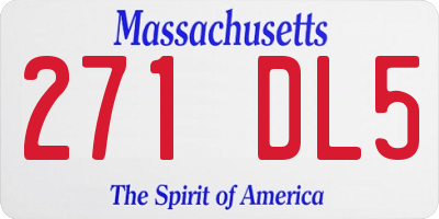 MA license plate 271DL5