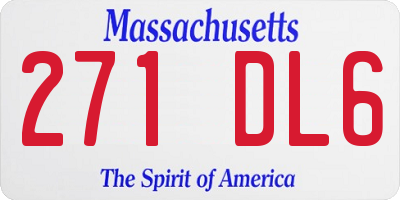 MA license plate 271DL6