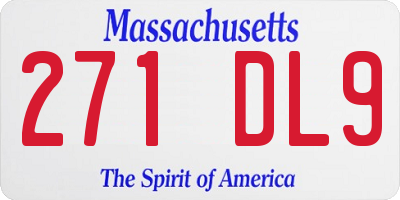 MA license plate 271DL9
