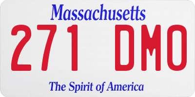 MA license plate 271DM0