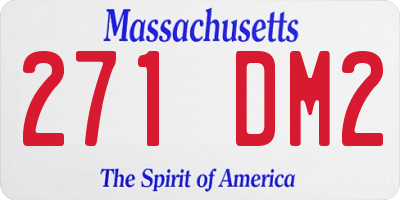 MA license plate 271DM2