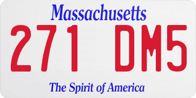 MA license plate 271DM5