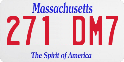 MA license plate 271DM7