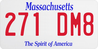 MA license plate 271DM8