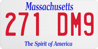 MA license plate 271DM9