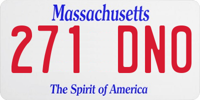 MA license plate 271DN0