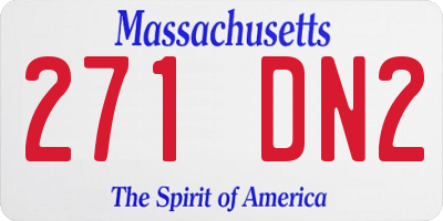 MA license plate 271DN2