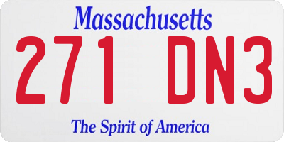 MA license plate 271DN3