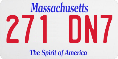 MA license plate 271DN7